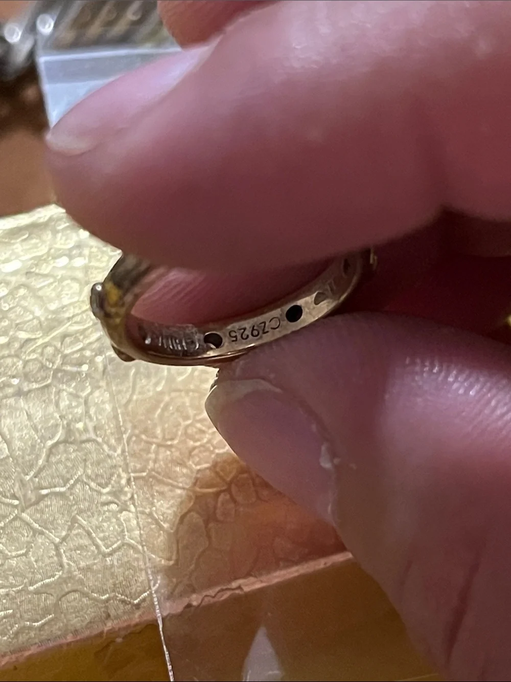 Gold Crystal Accent Stackable Ring - Picture 3 of 8